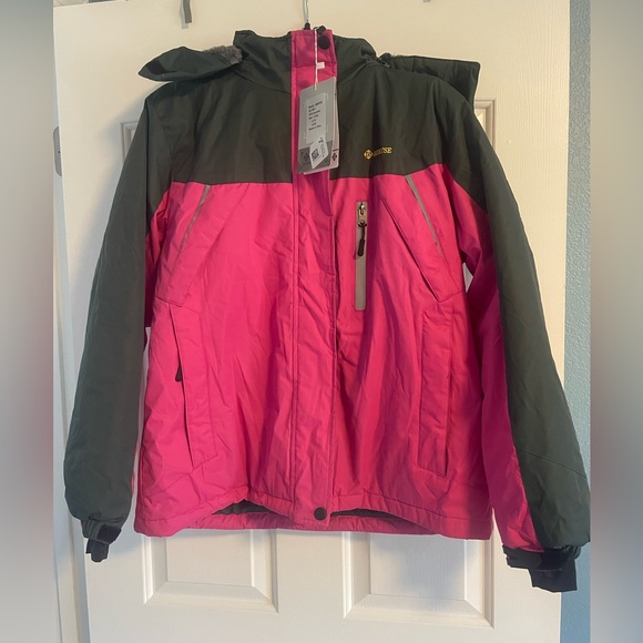 NWT!!!  Women’s Gemyse pink and gray waterproof ski jacket - large - Picture 3 of 13